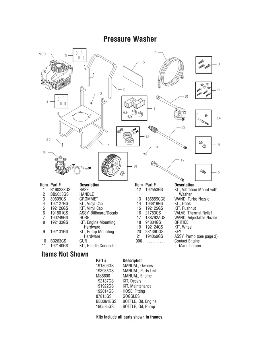 BRIGGS AND STRATTON, BPW2400, 2008, IPL.2